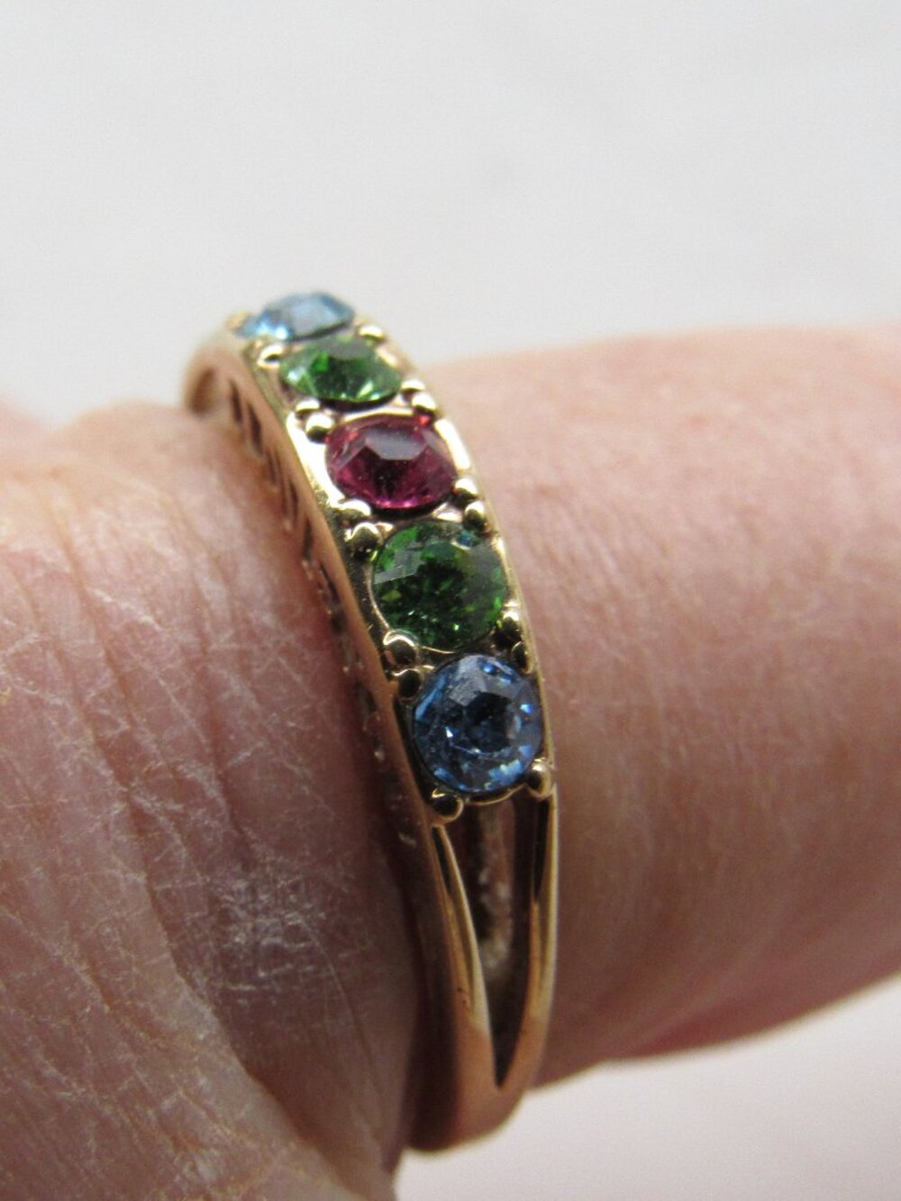 Vintage 5 Stone I Love You Ring Size 11.5